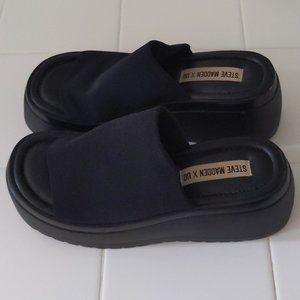 Steve Madden x UO black slides Y2K style